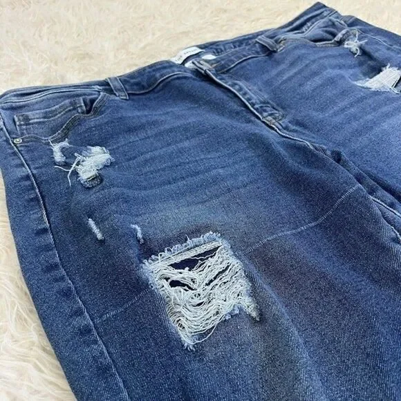 Lane Bryant Flex Magic Waistband Mid Rise Skinny Curvy Jean Size 24P Distressed - Picture 10 of 10